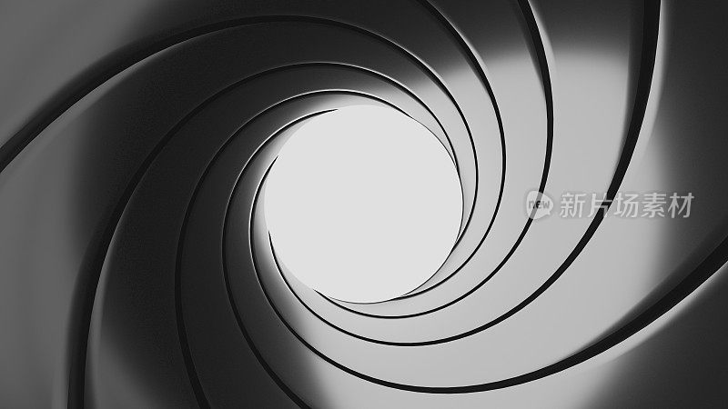 炮管效果-经典的詹姆斯邦德007主题- 3D渲染